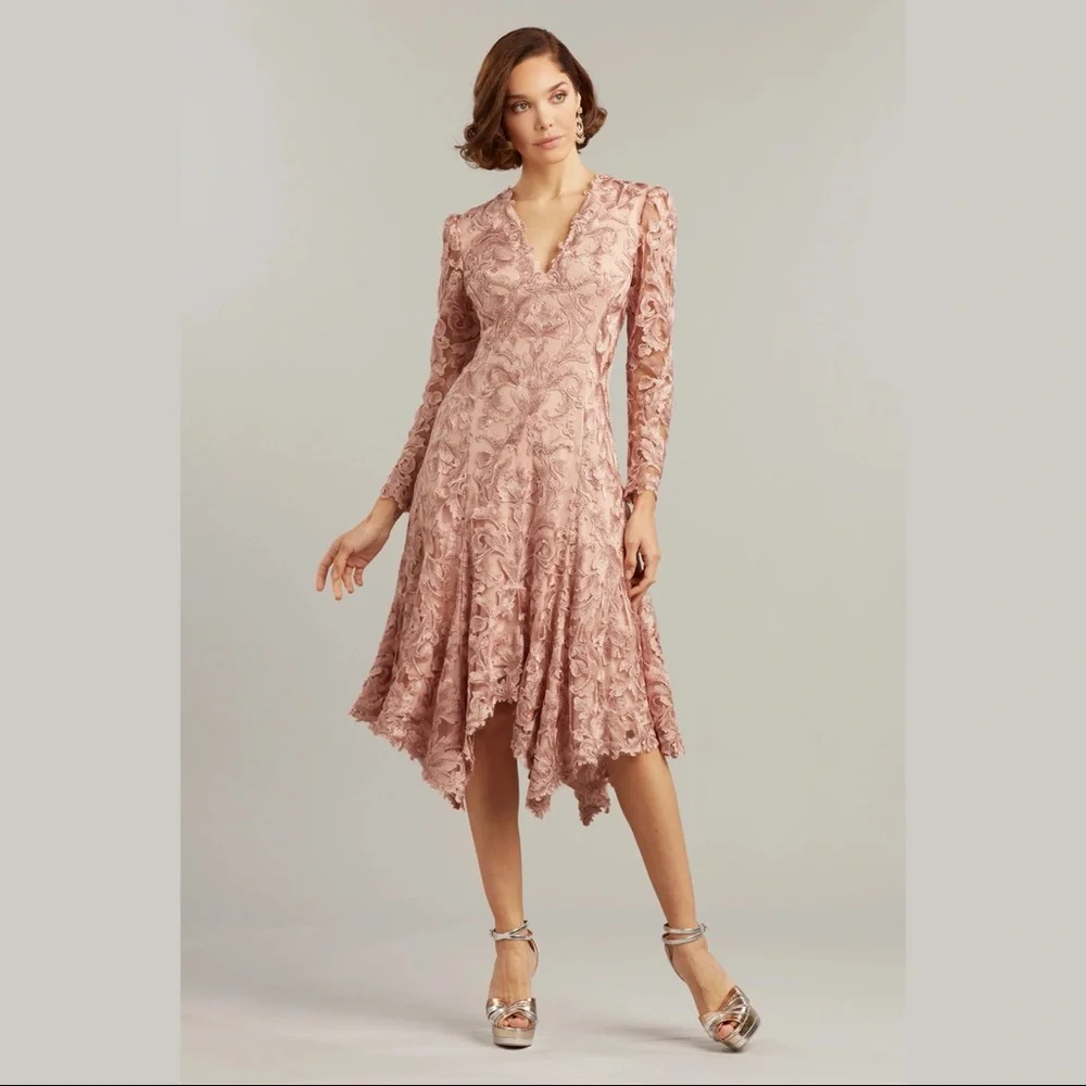 TADASHI SHOJI - EVOTA HANDKERCHIEF HEM DRESS - Picture 1 of 4